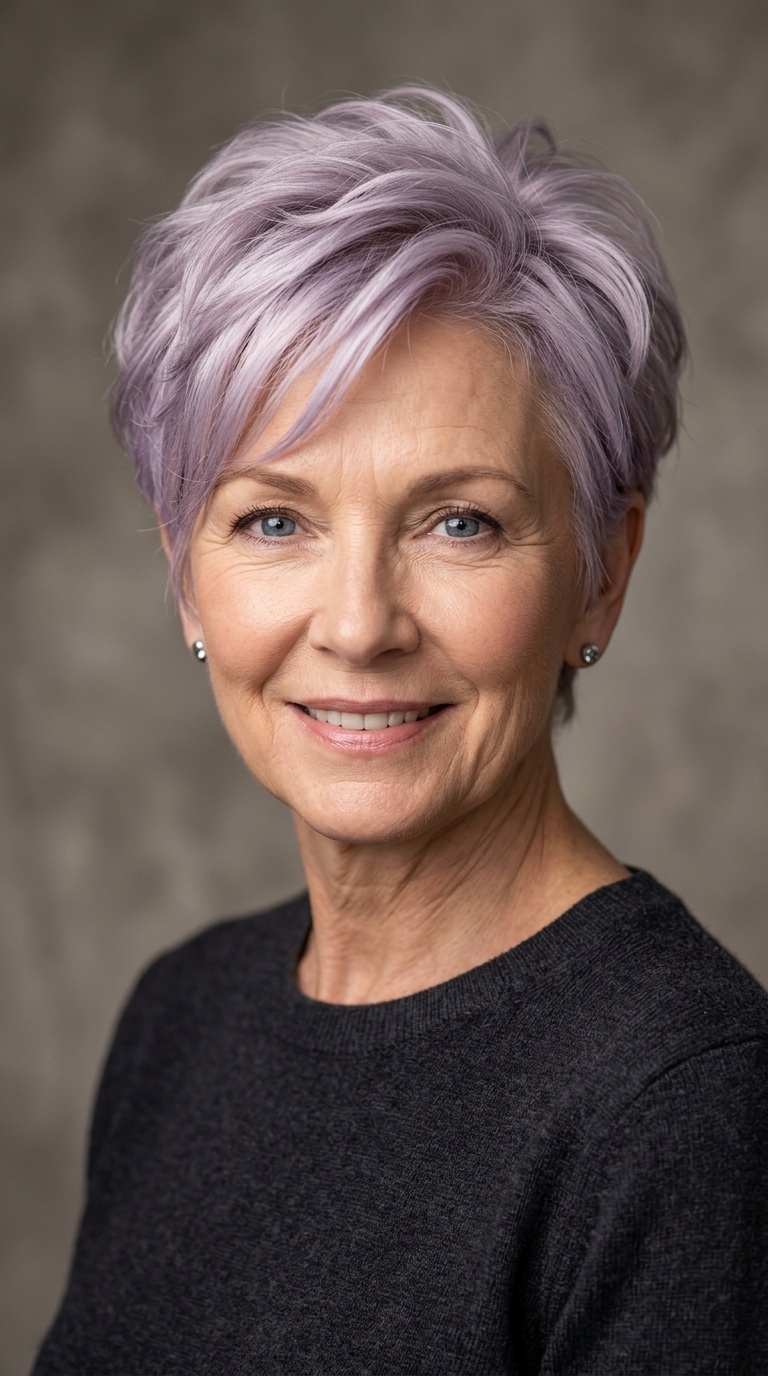 Soft Lavender Toned Pixie