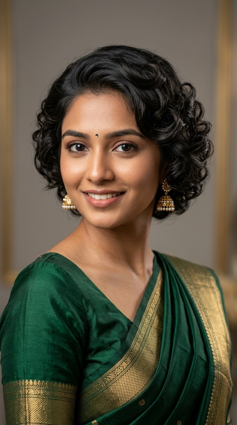 Soft Pin Curls for Silk Saris