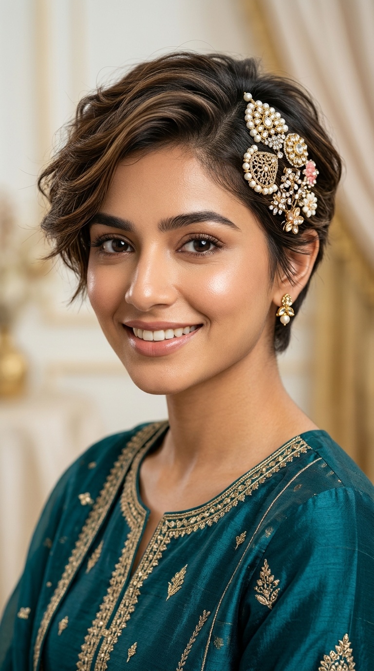 Soft Pixie with Embellished Clips