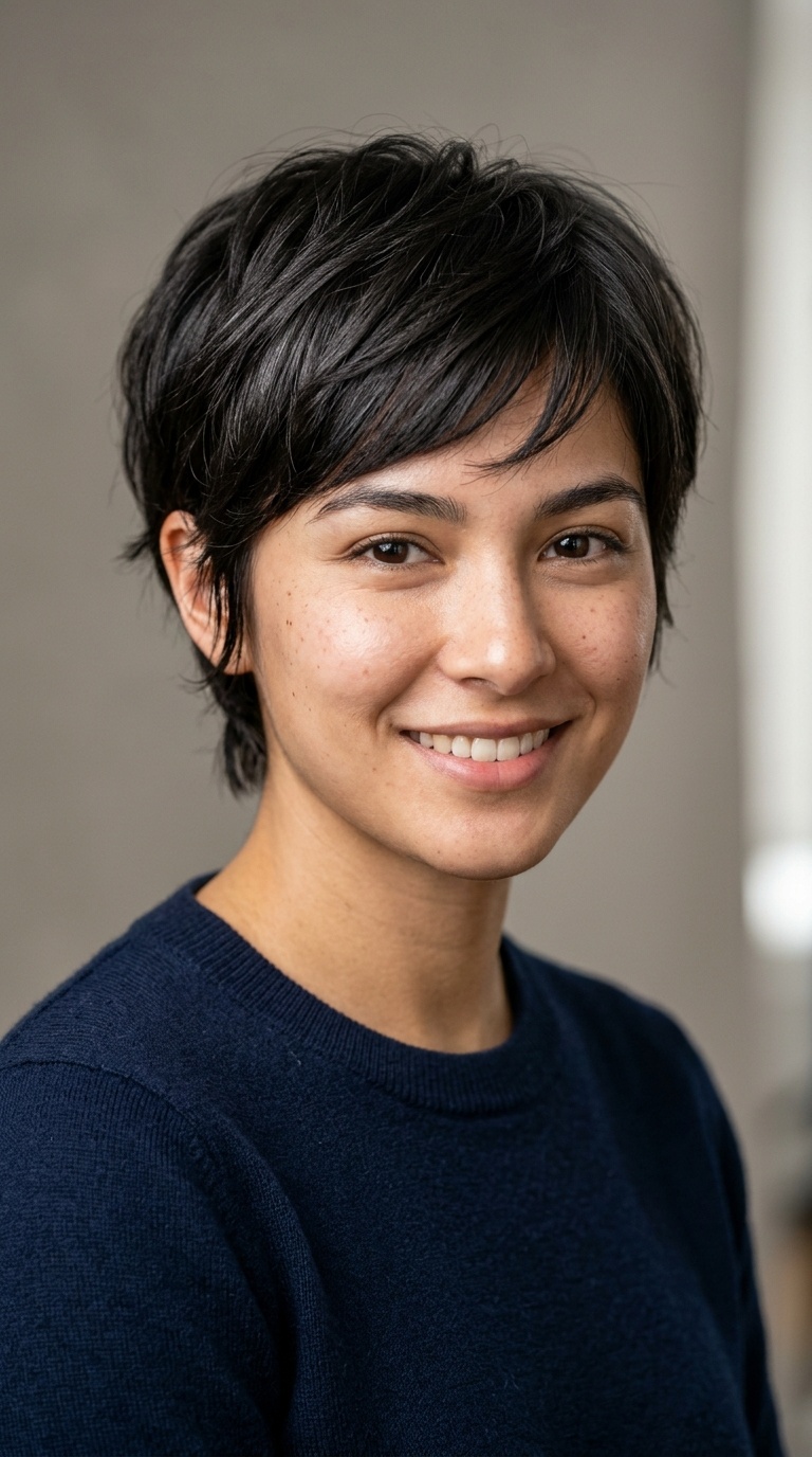 Soft Pixie with Layered Crown