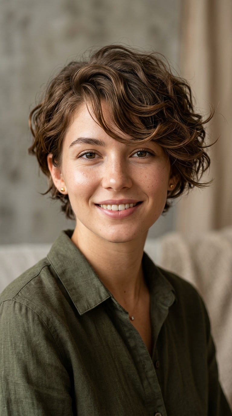Soft Pixie with Long Wavy Fringe