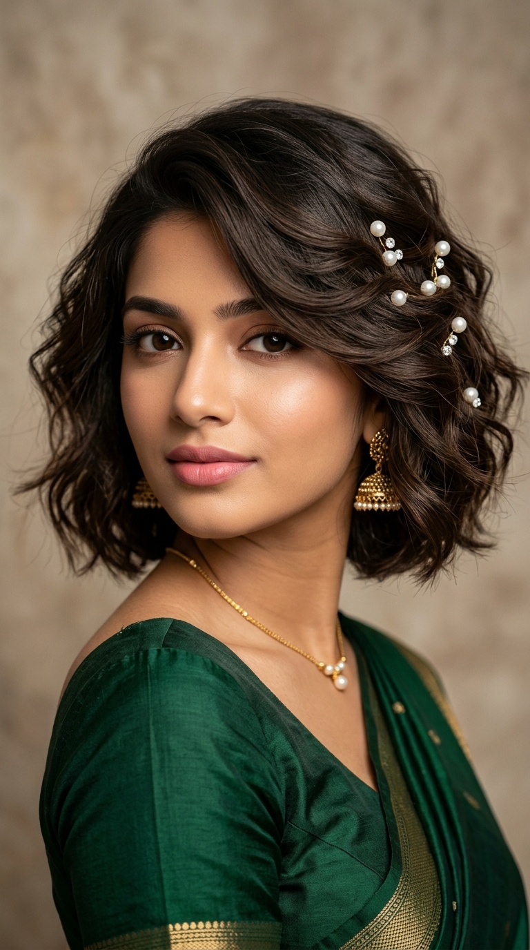 Soft Romantic Layers with Pearl Pins