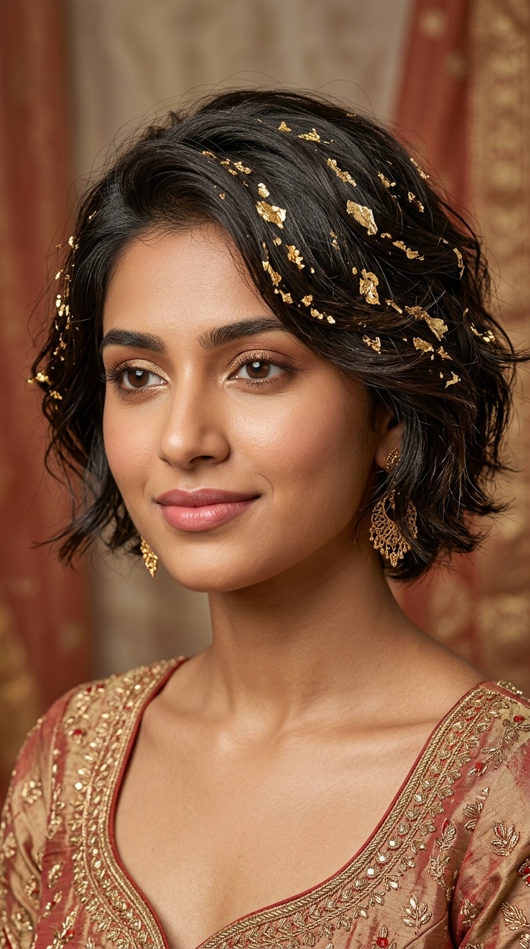 Soft Shag with Gold Leaf Detailing