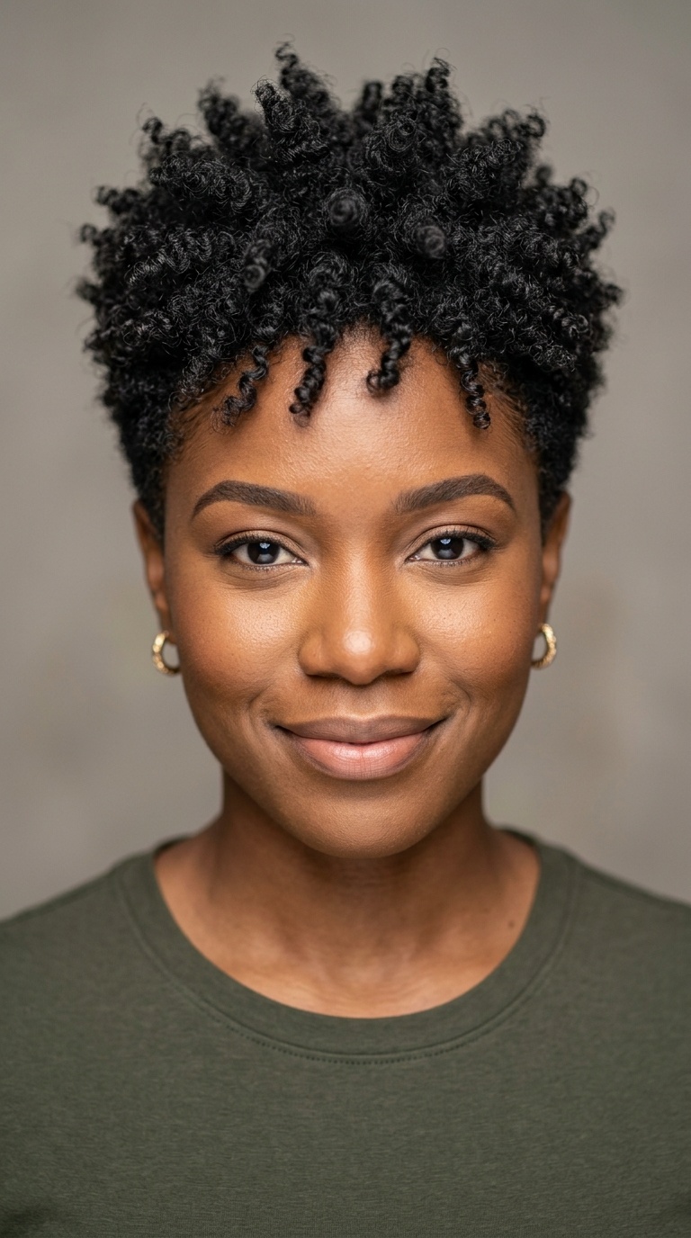 Soft Tapered Natural Curls (Spiky Finish)