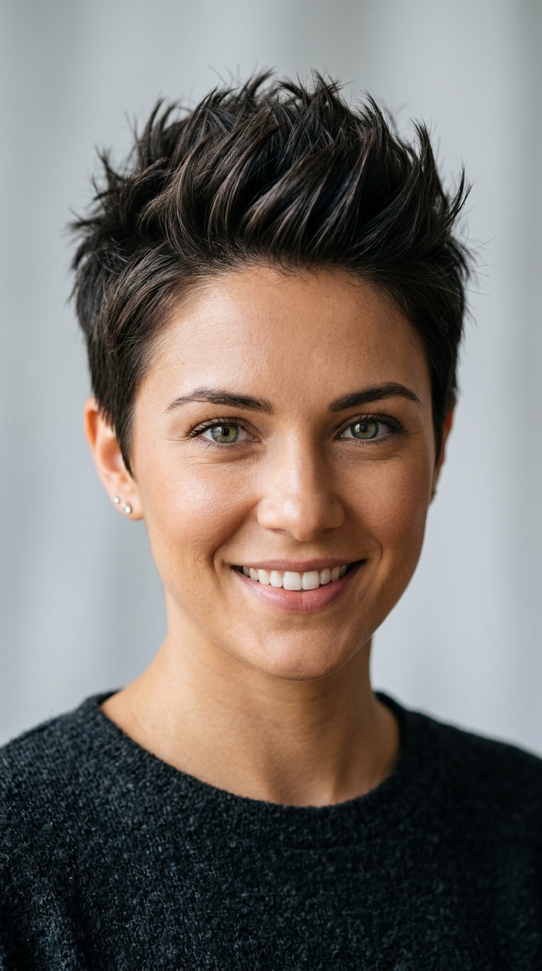 Soft Tapered Pixie with Spiked Crown