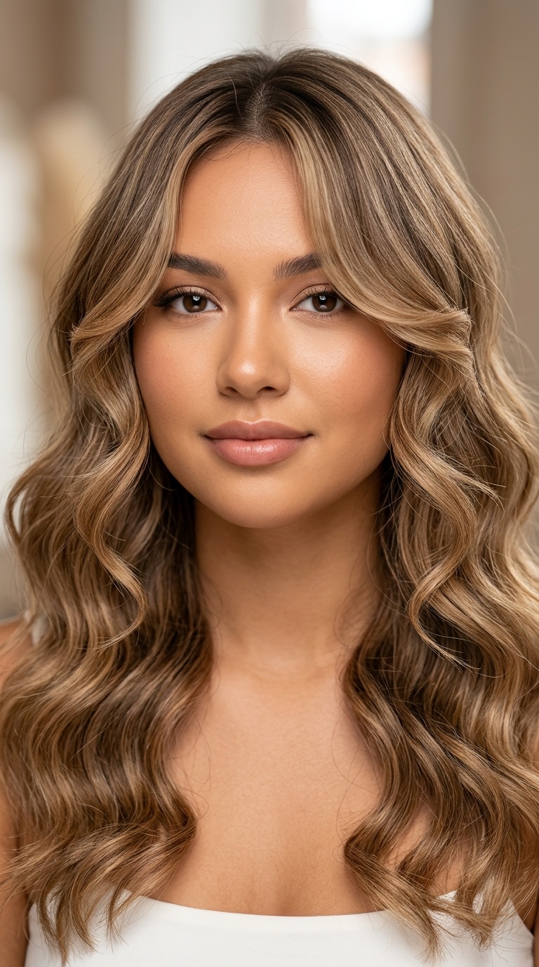Soft Voluminous Waves with Face-Framing Tendrils