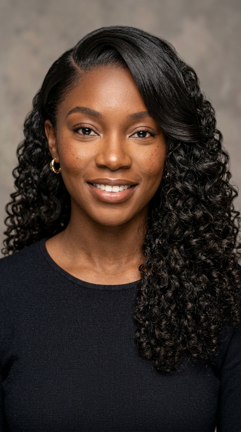 Soft Wand Curls with a Sleek Side Sweep