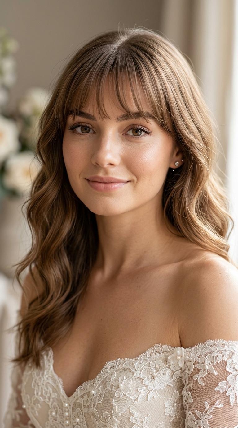 Soft Wispy Bangs with Loose Waves