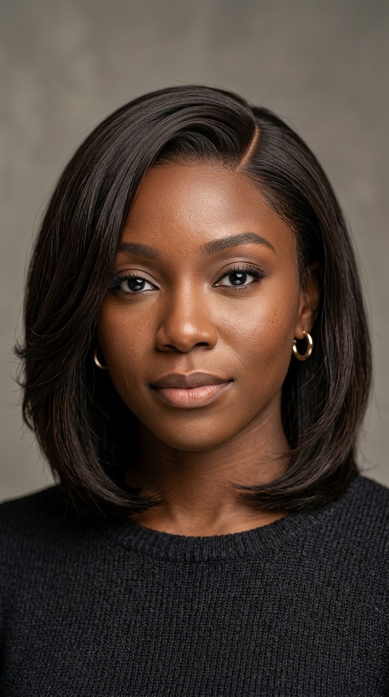 Sophisticated Side-Parted Bob