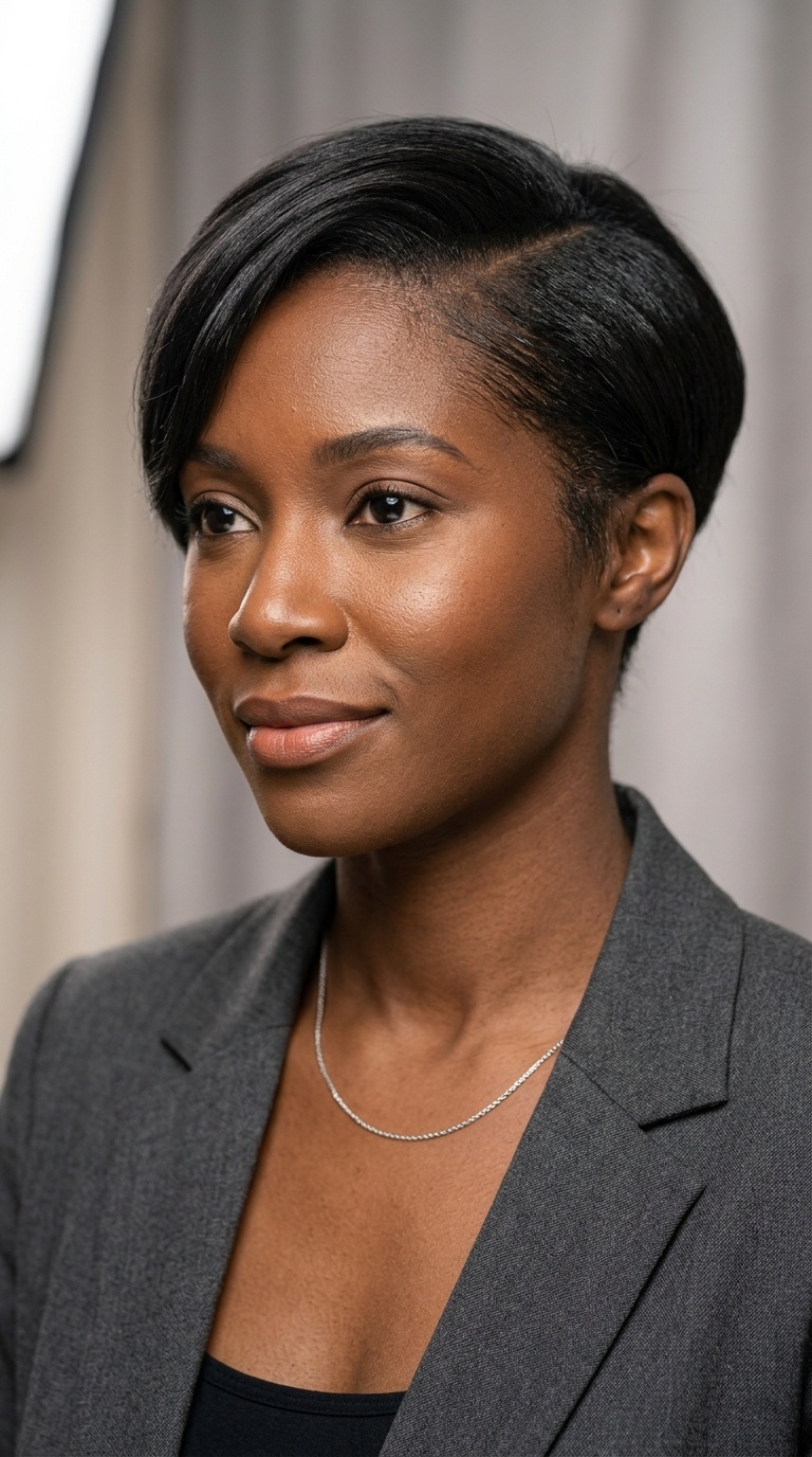 Sophisticated Side-Swept Pixie