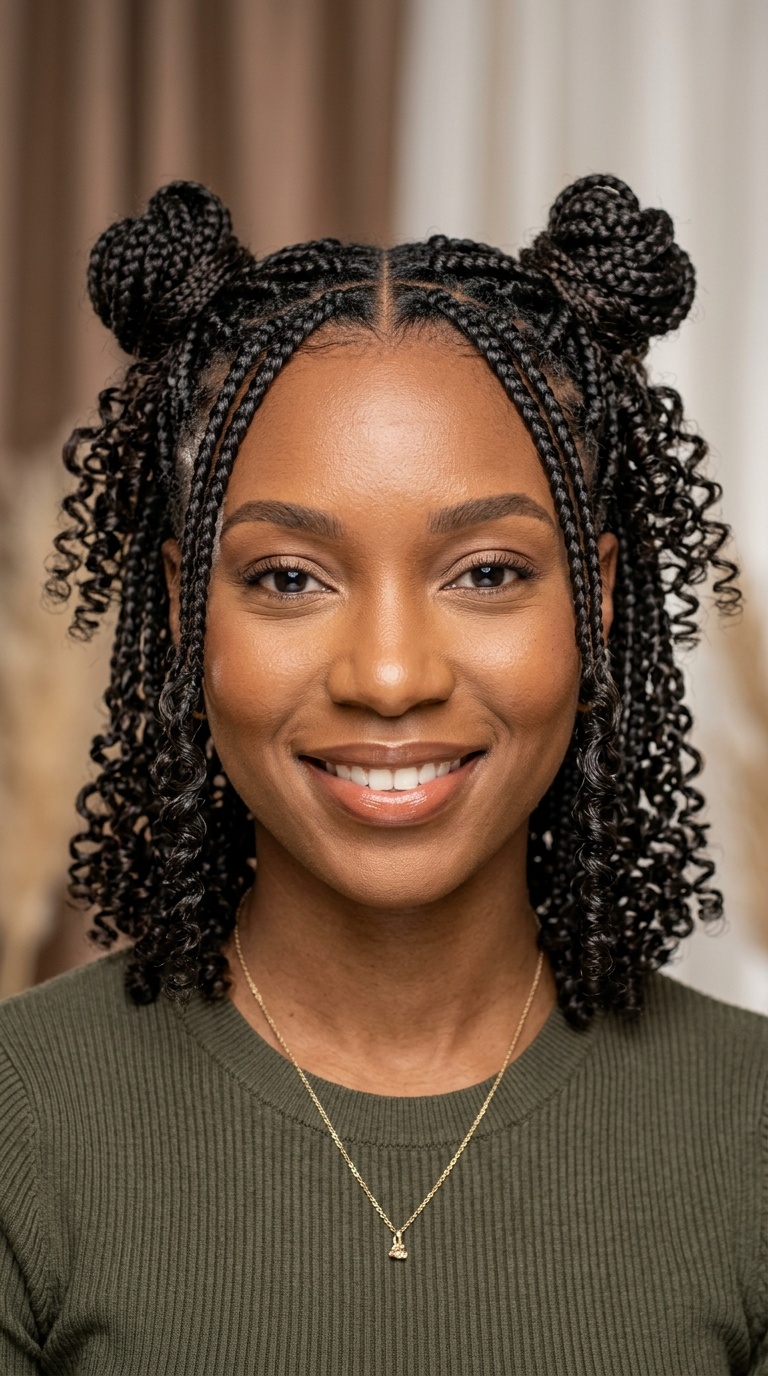 Space Bun Accents with Curls
