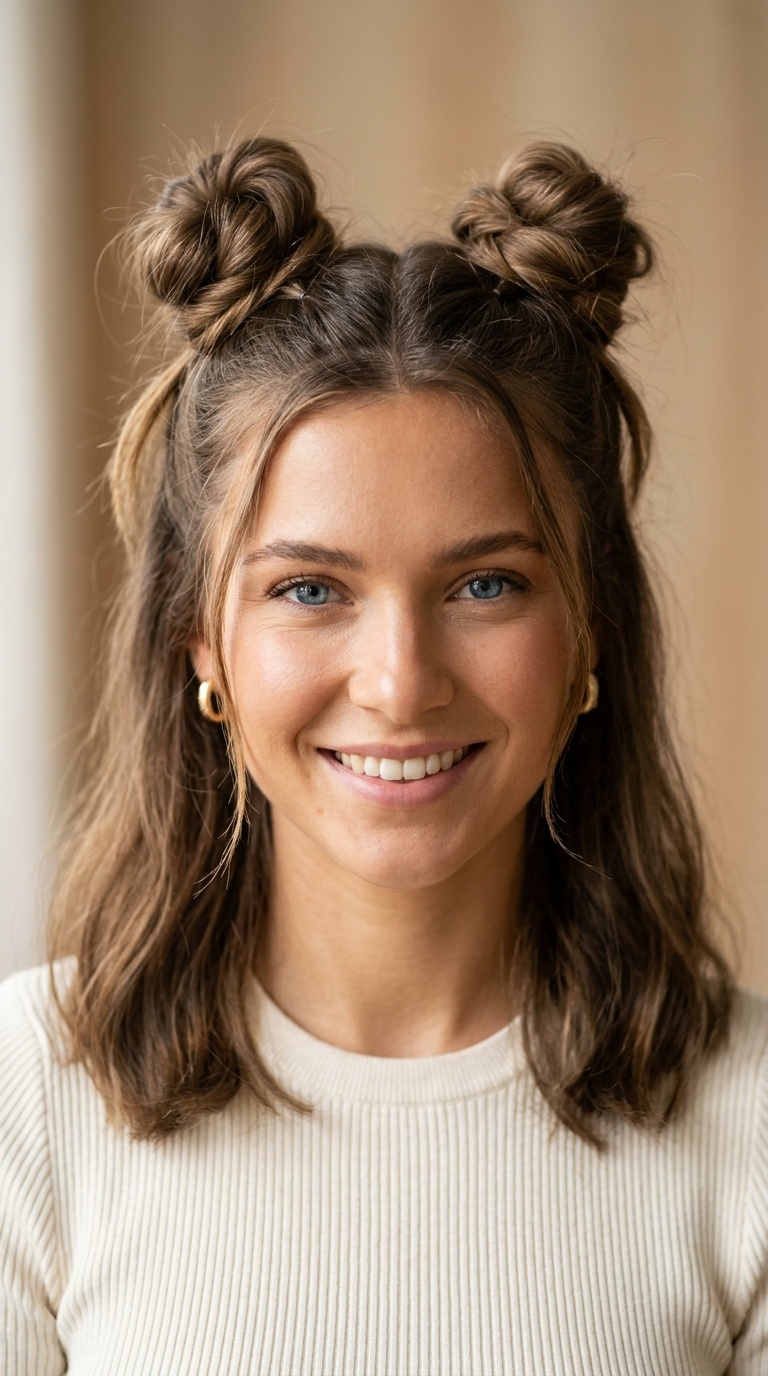Space Bun Half-Up