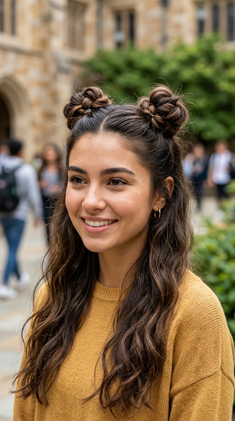 Space Bun Half-Up