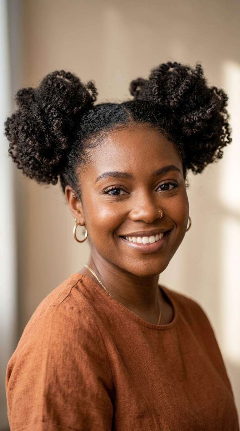 Space Buns for Textured Hair