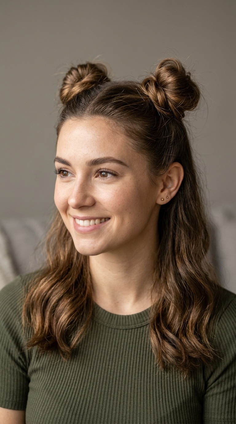 Space Buns (Half-Up)
