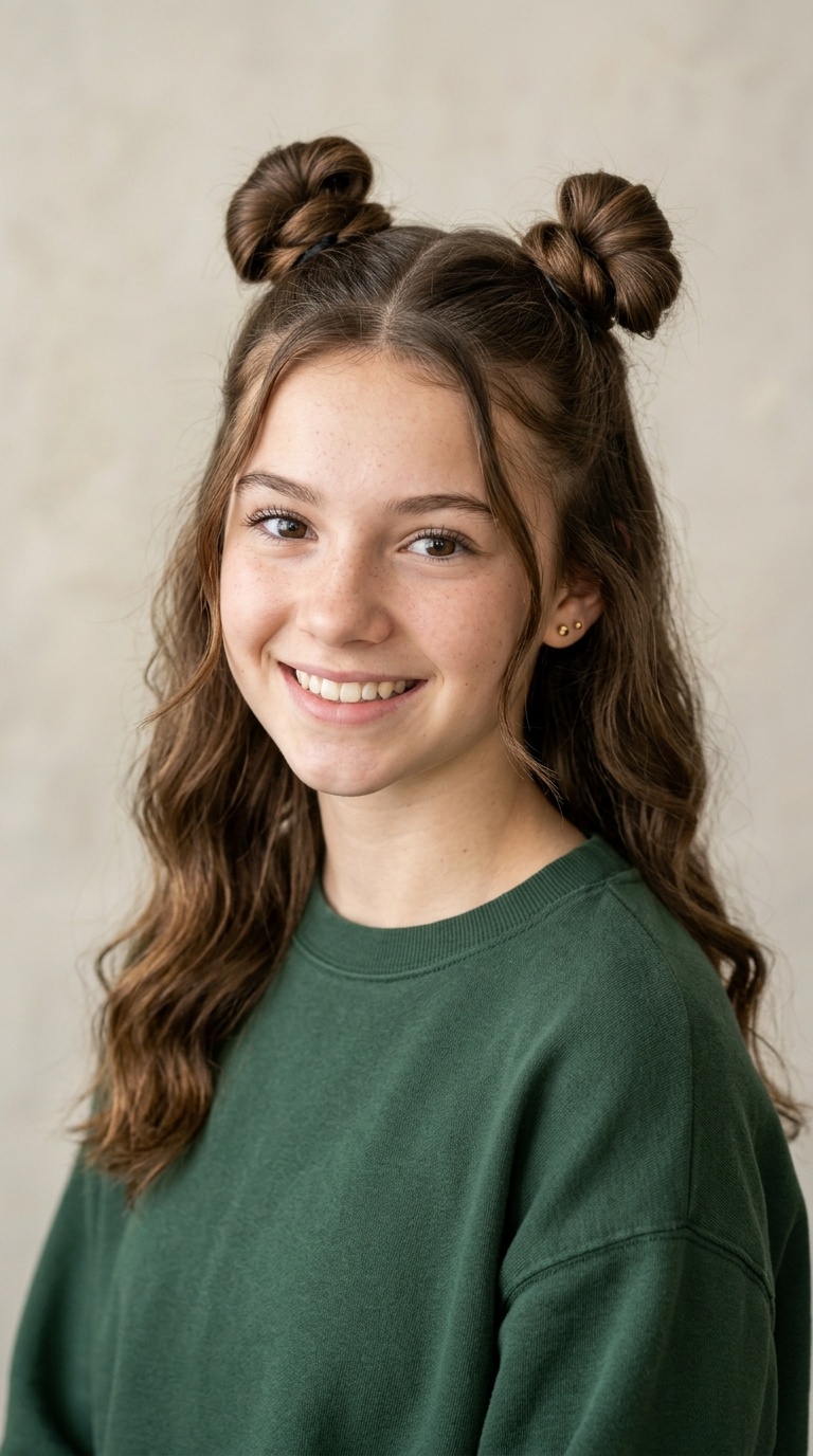 Space Buns (Half Up)