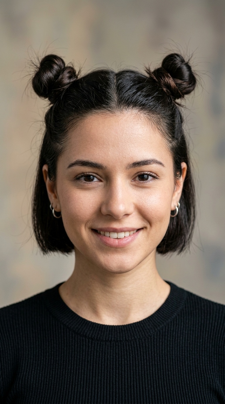 Space Buns on Short Hair
