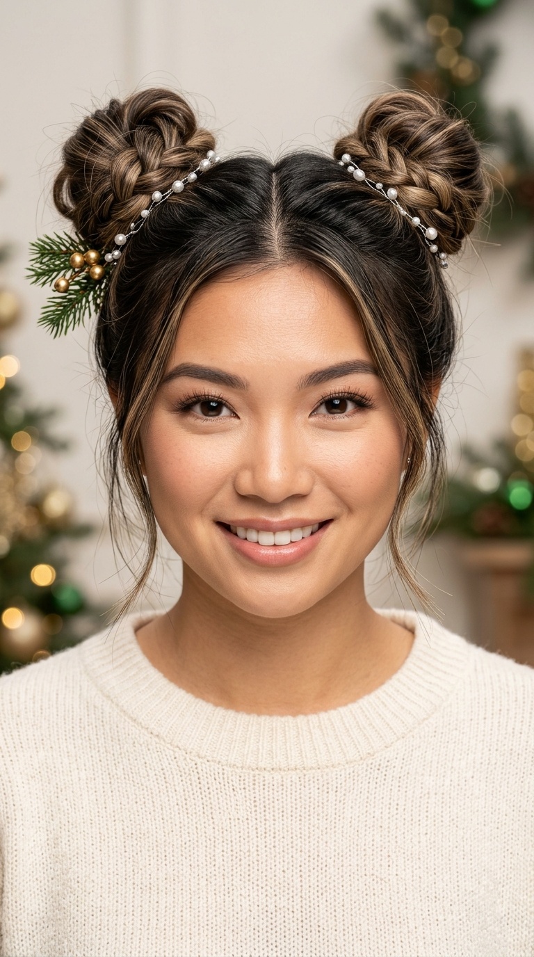 Space Buns with a Half-Up Twist