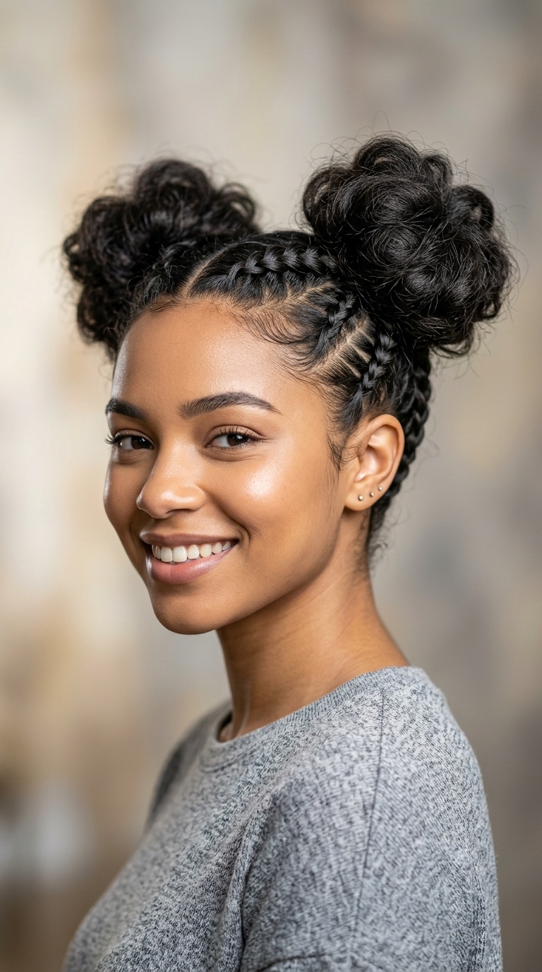 Space Buns with Braided Underside
