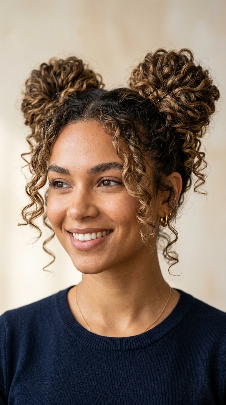 Space Buns with Loose Tendrils