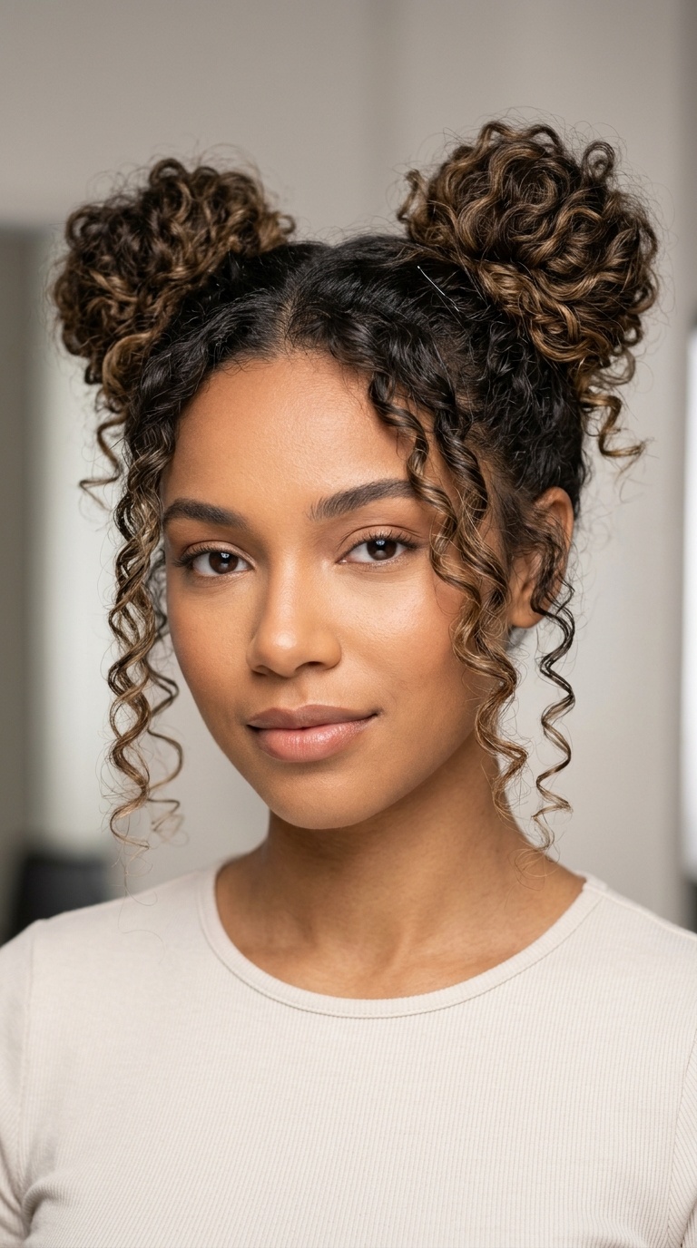 Space Buns with Loose Tendrils