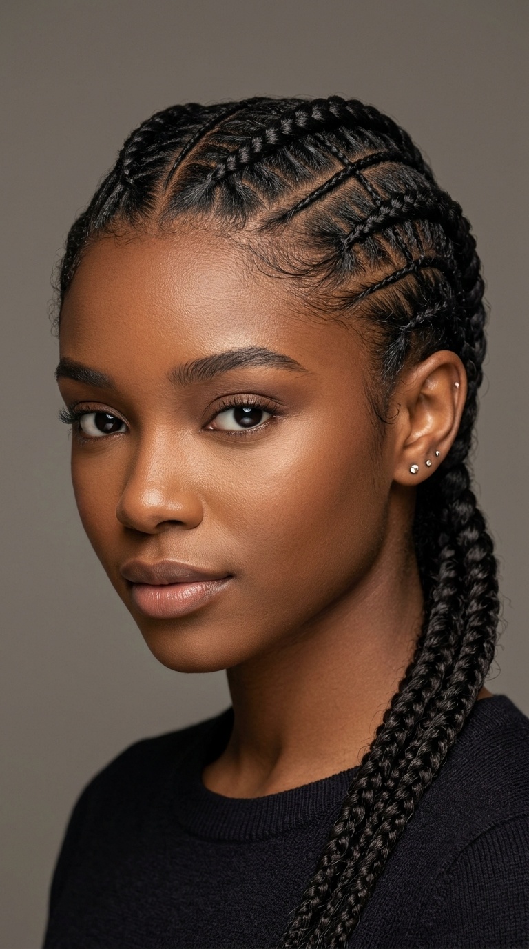 Spider Web Pattern Cornrows