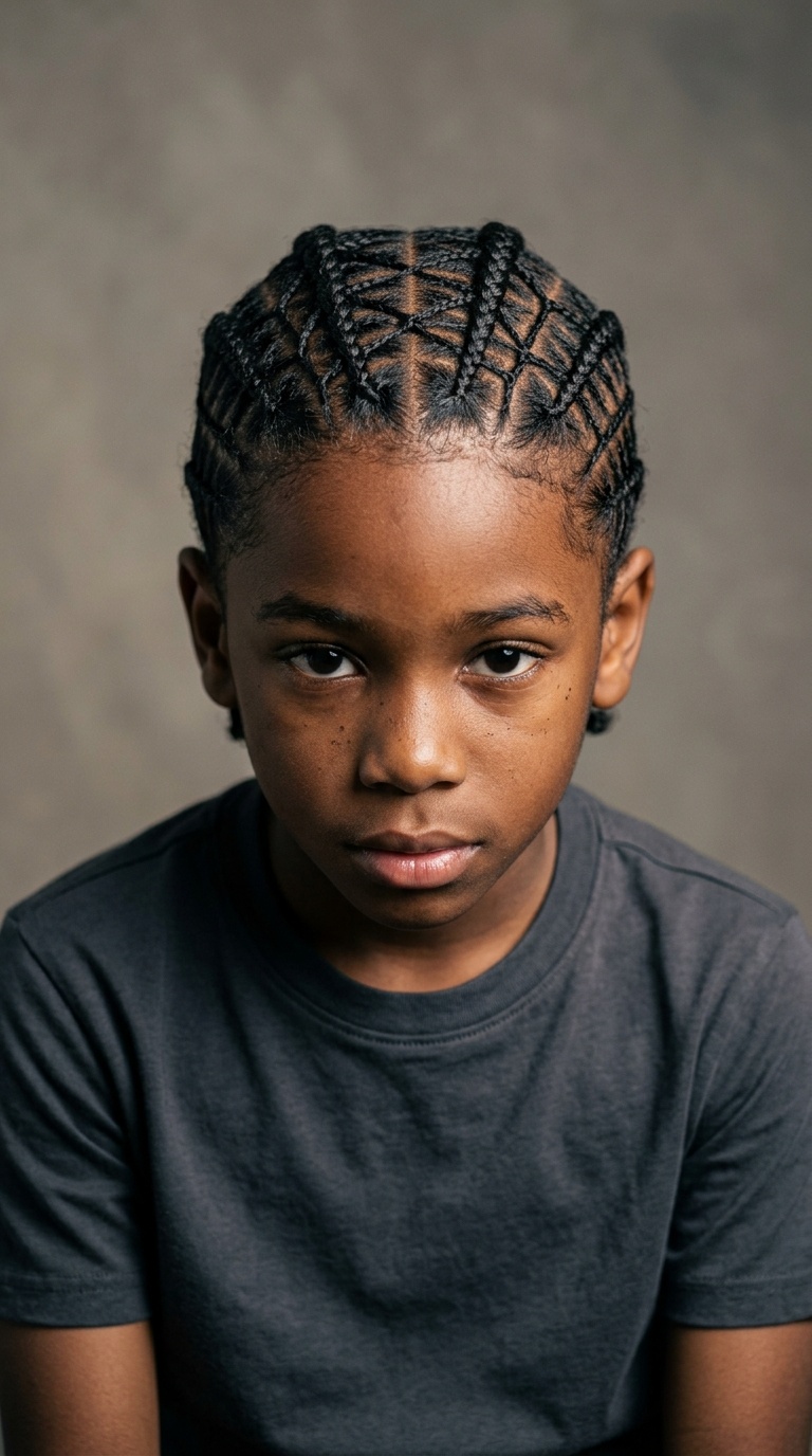 Spider-Web Patterned Scalp Braids