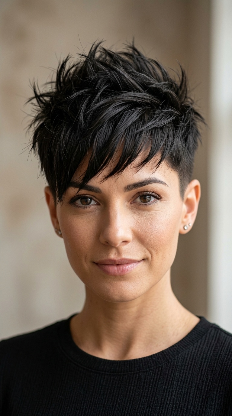Spiky Fringe with Tapered Sides