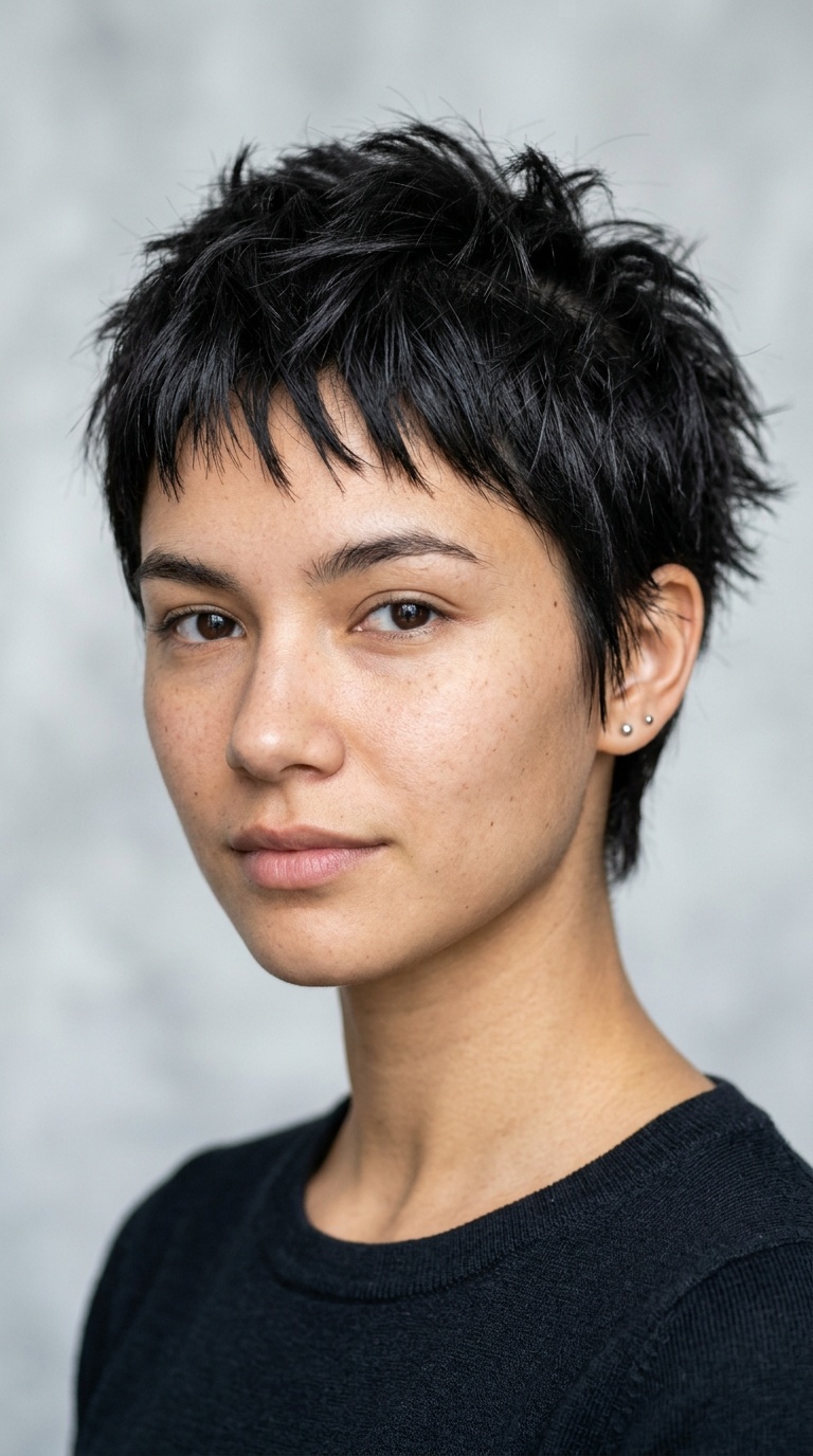 Spiky Texture with Short Bangs