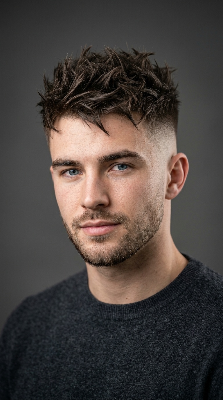 Spiky Textured Crop with High Fade