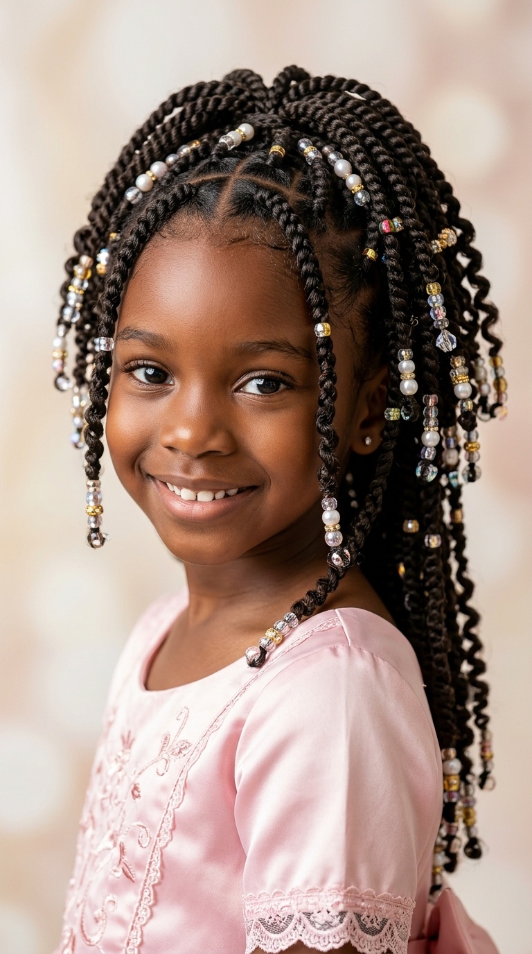 Spiral Braids with Shimmering Beads