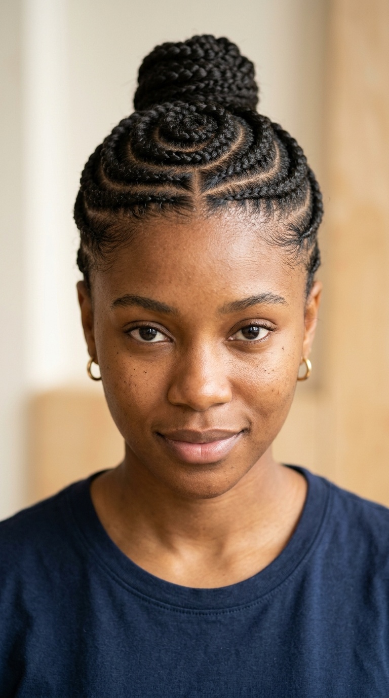 Spiral Crown Cornrows