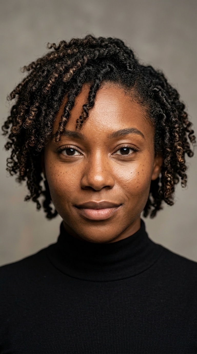 Spiral Curled Short Locs