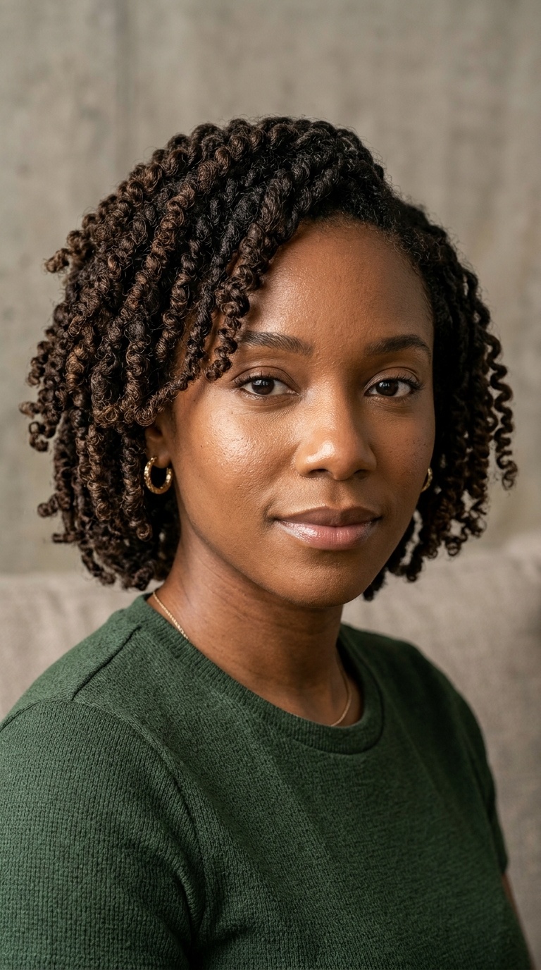 Spiral-Curled Short Locs