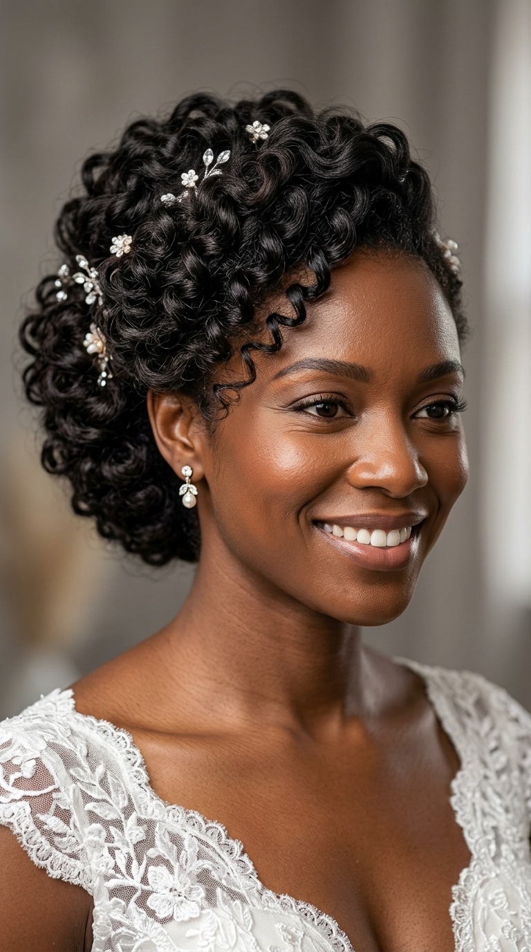 Spiral Curls Pinned Updo