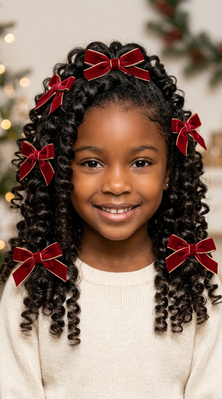 Spiral Curls with Velvet Bows