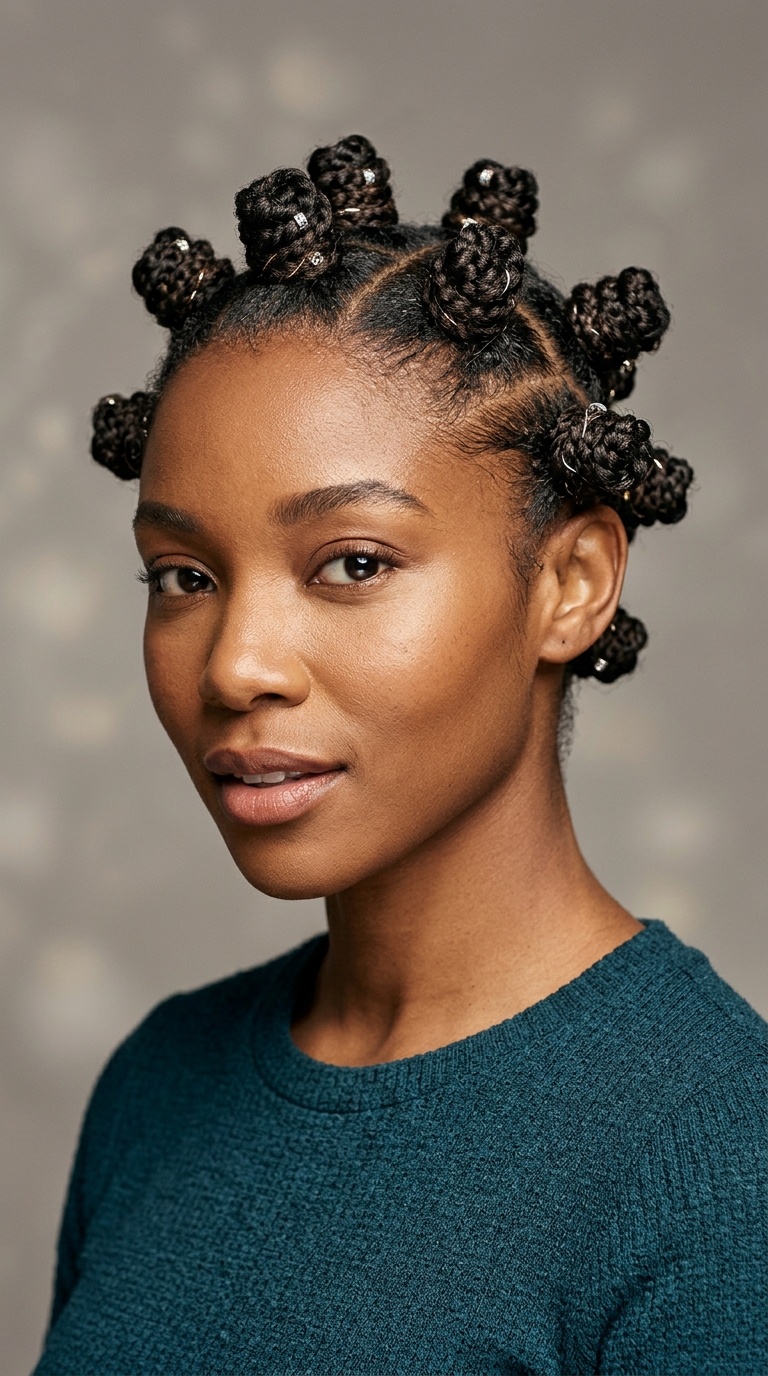 Spiral Galaxy Bantu Knot Braids