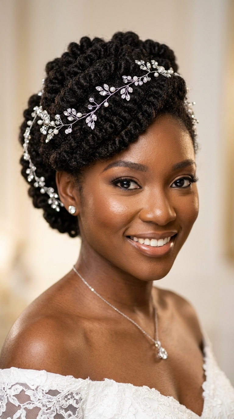 Spiral Set with Crystal Hair Vines