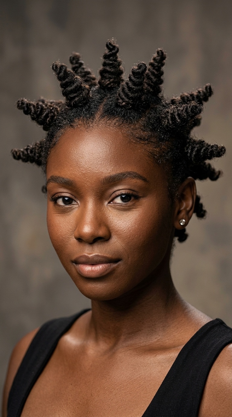 Spiral Spikes on Short Natural Hair