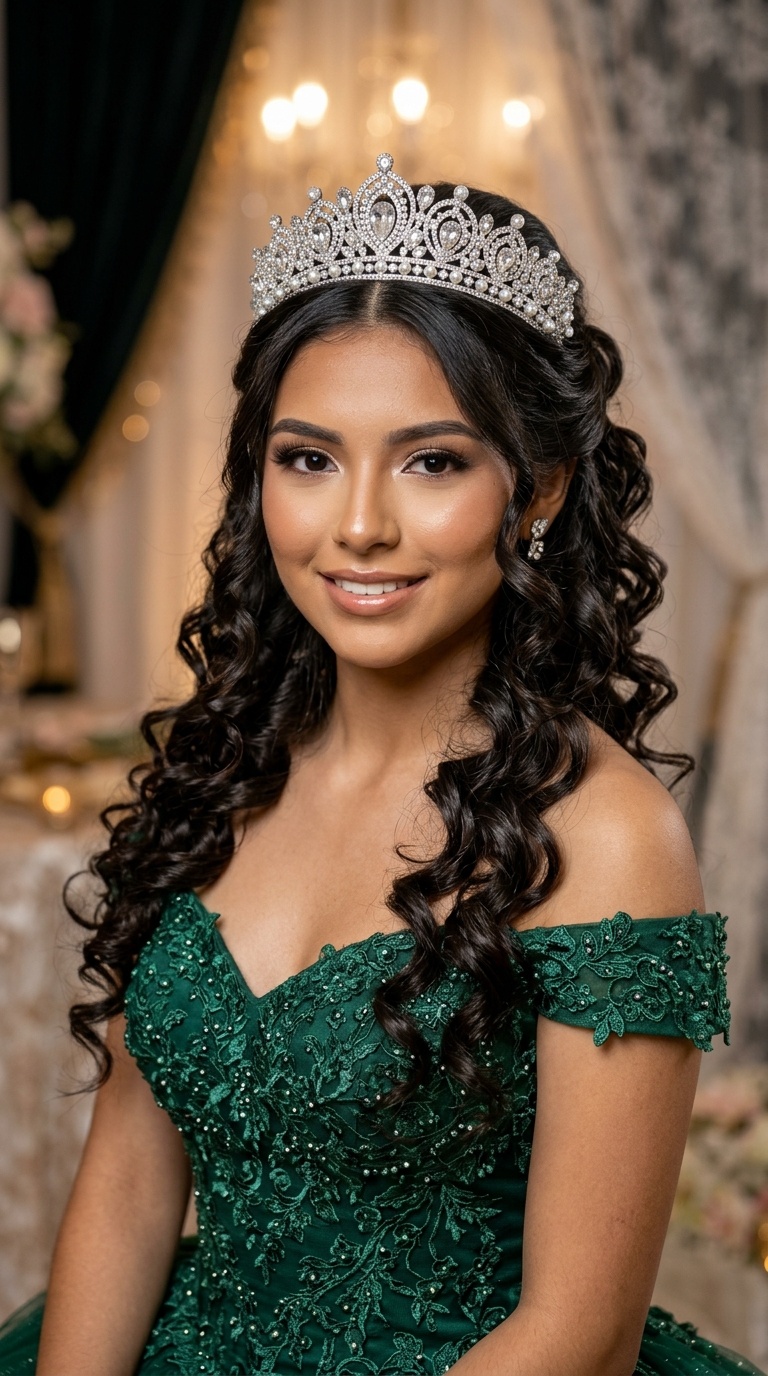 Spiral Tresses with Frontal Tiara