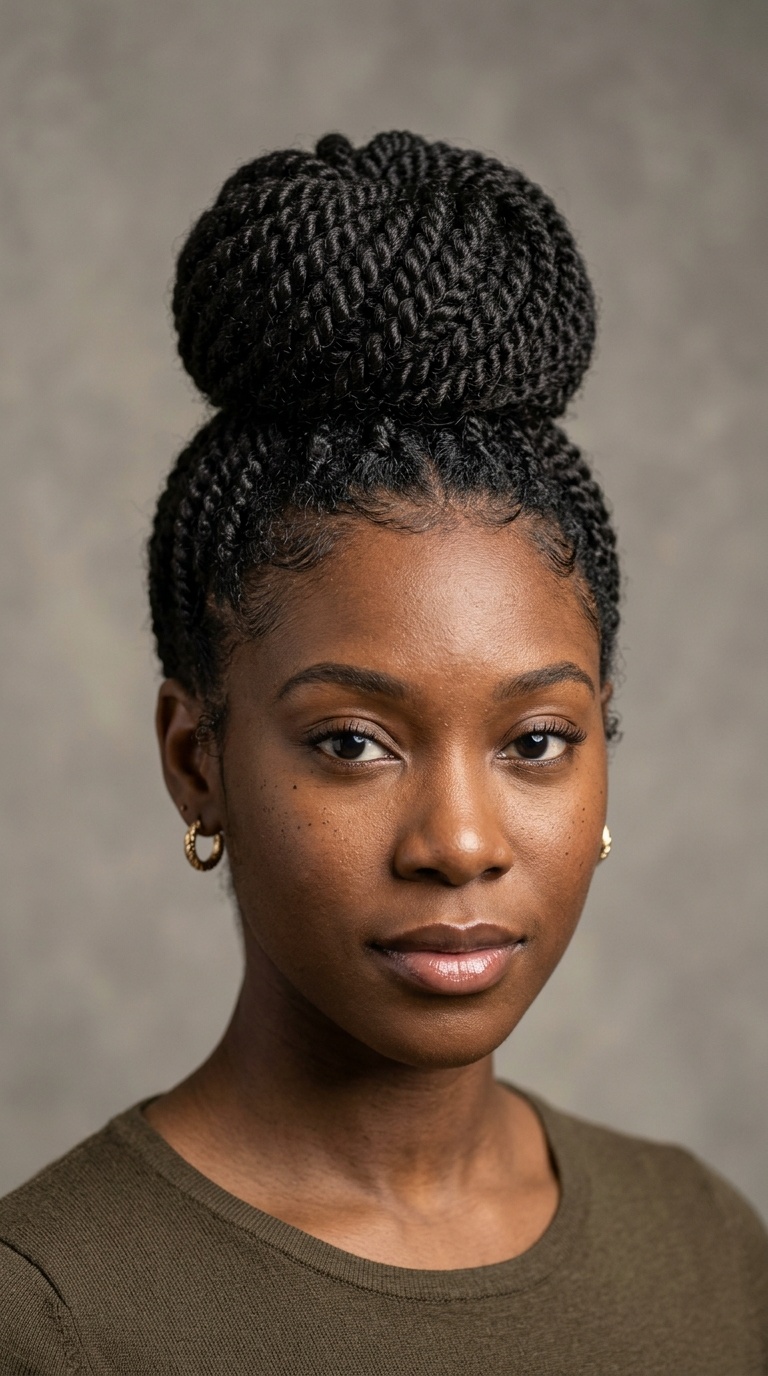 Spiral-Twisted Centered Bun