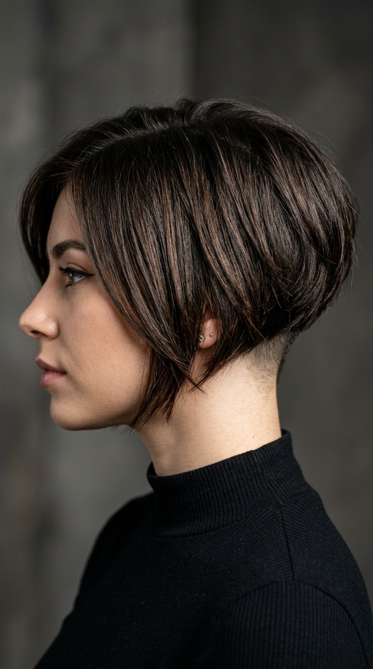 Stacked Bob with Hidden Undercut