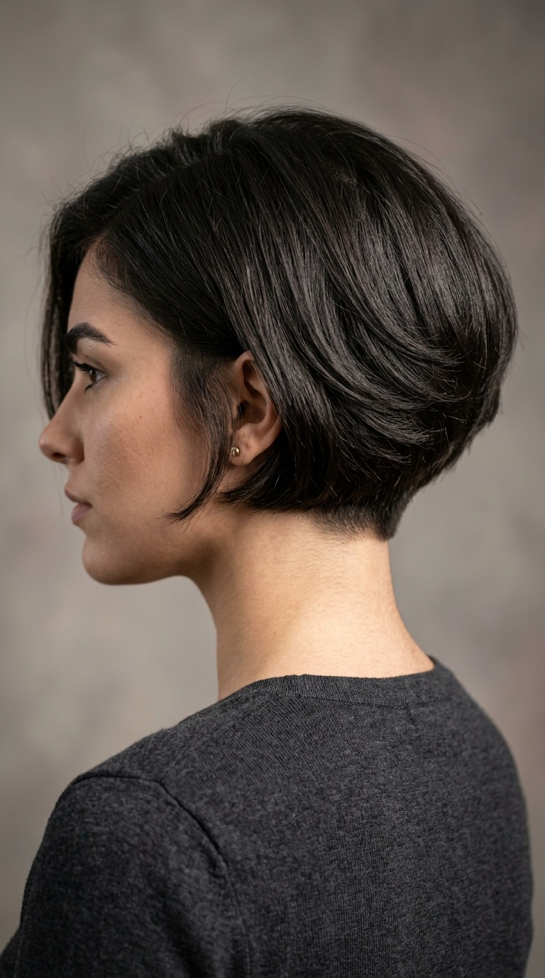 Stacked Bob with Tapered Nape