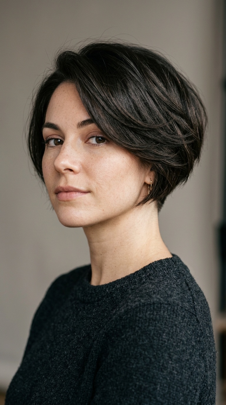 Stacked Bob with Tapered Nape