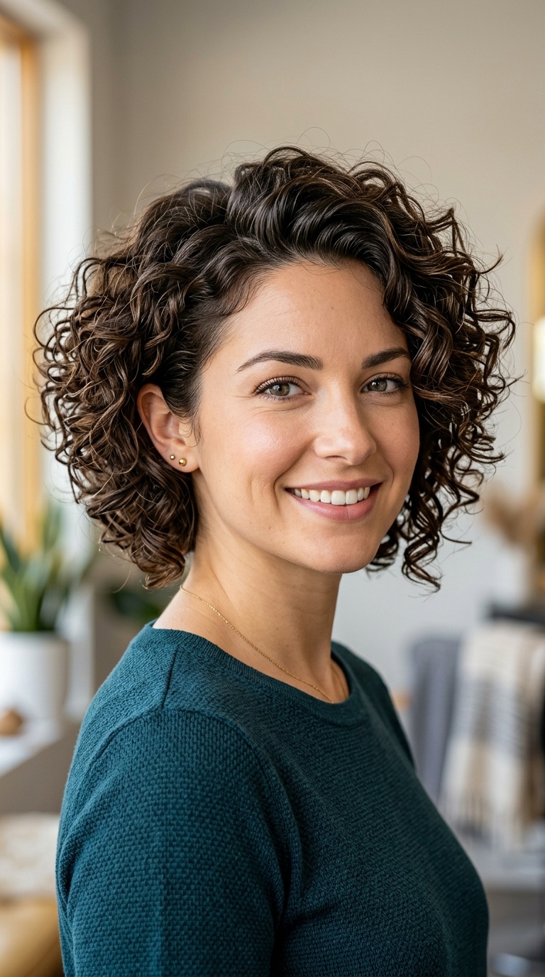 Stacked Curly Bob