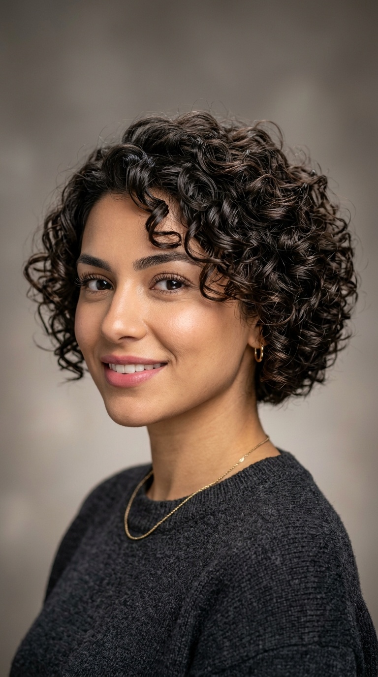 Stacked Curly Bob
