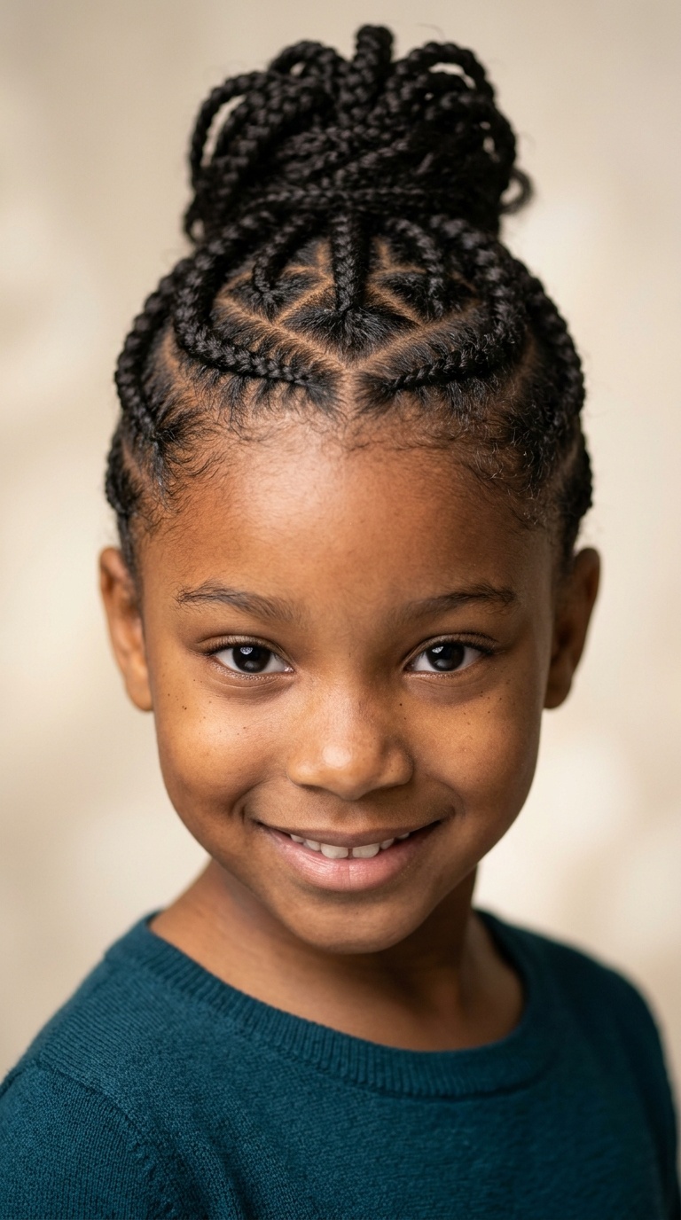 Star-Parting High Cornrows
