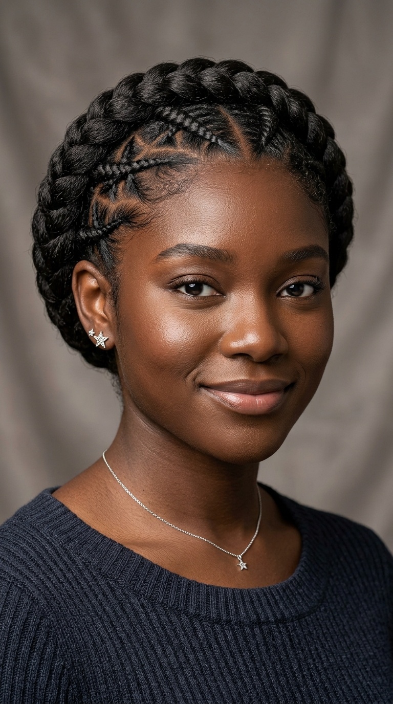 Star-Pattern Crown Braid