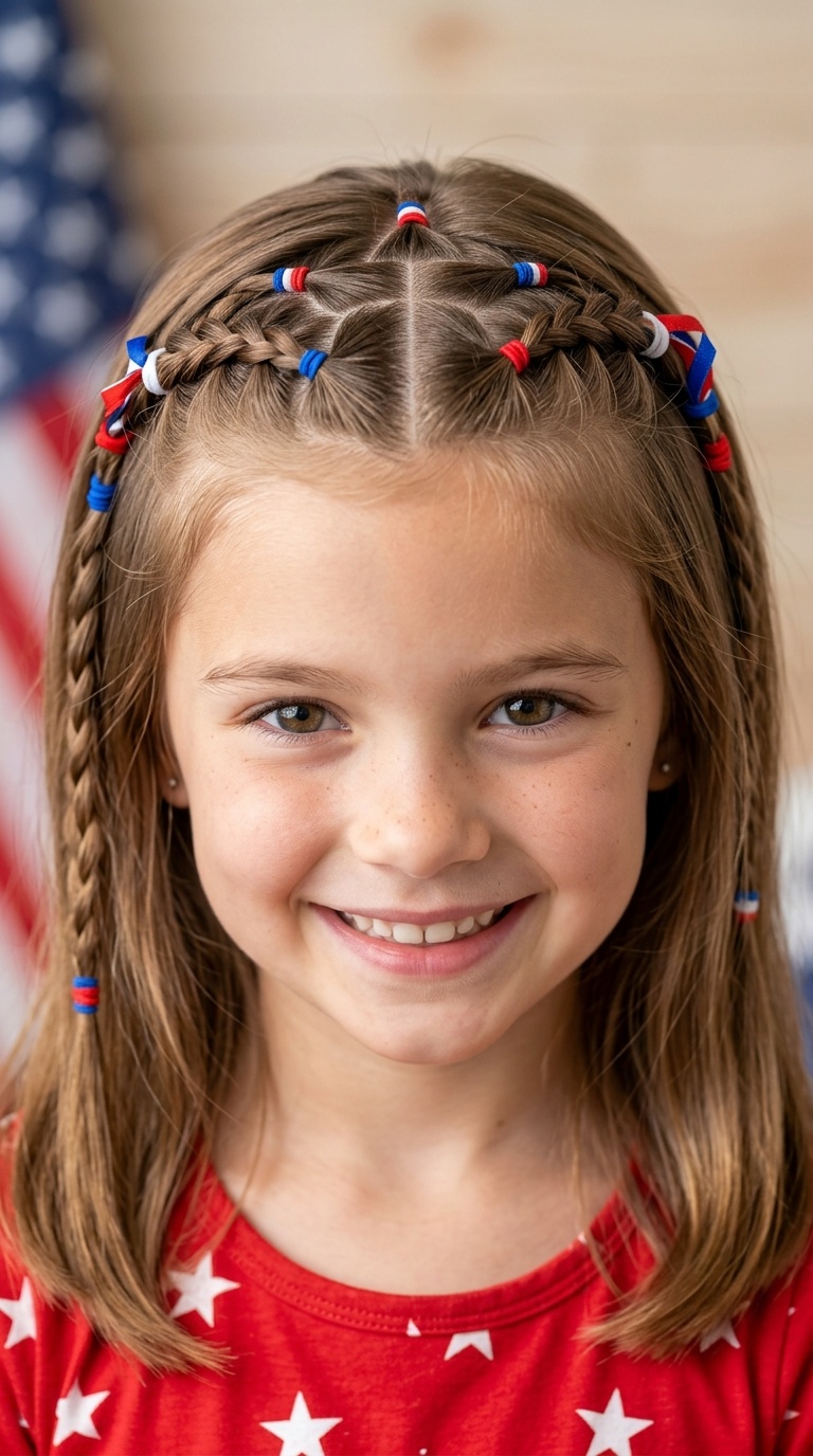 Star-Patterned Parting with Mini Ties