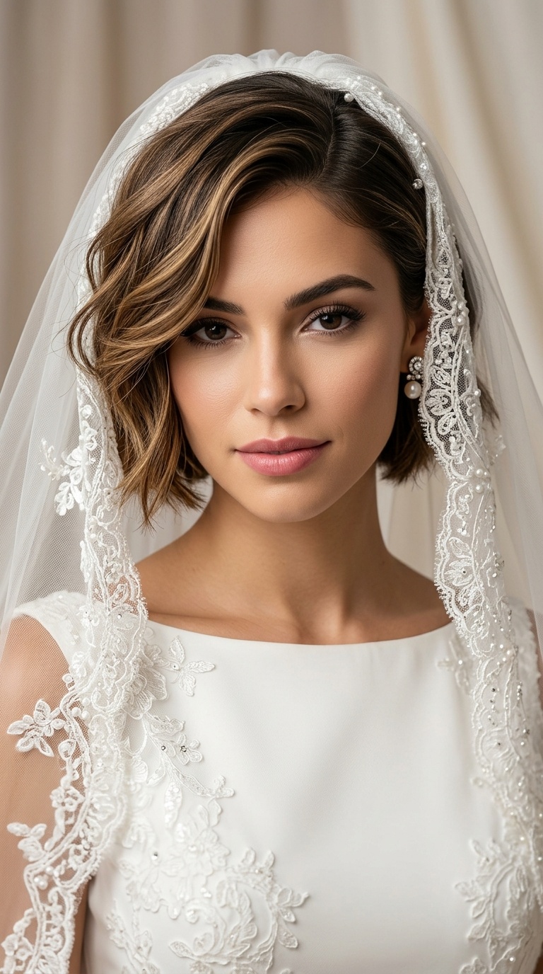 Statement Veil with Side Part